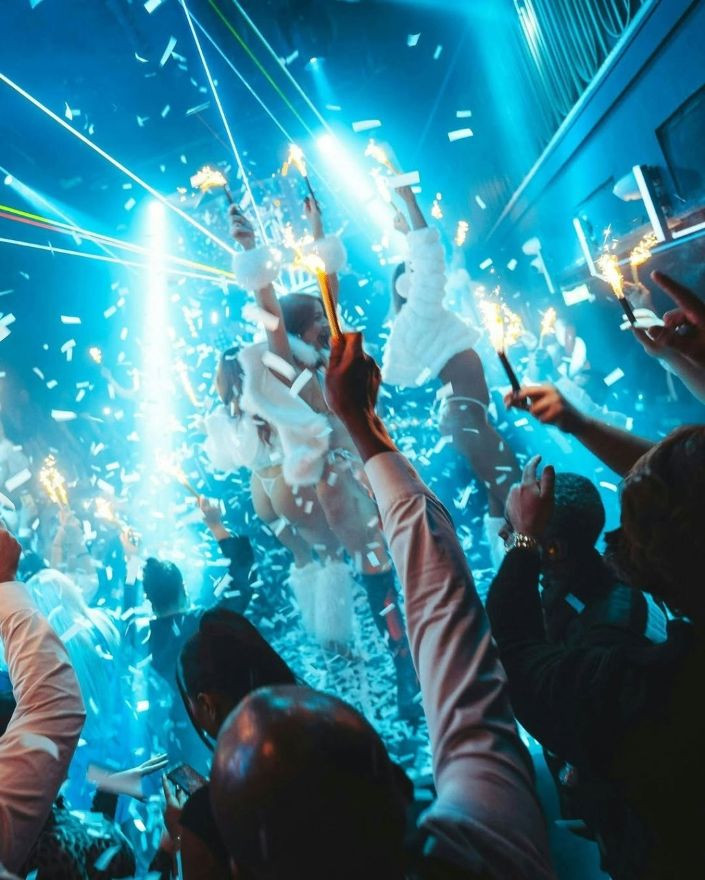 A champagne show at London Reign, one of the best nightclubs near Covent Garden