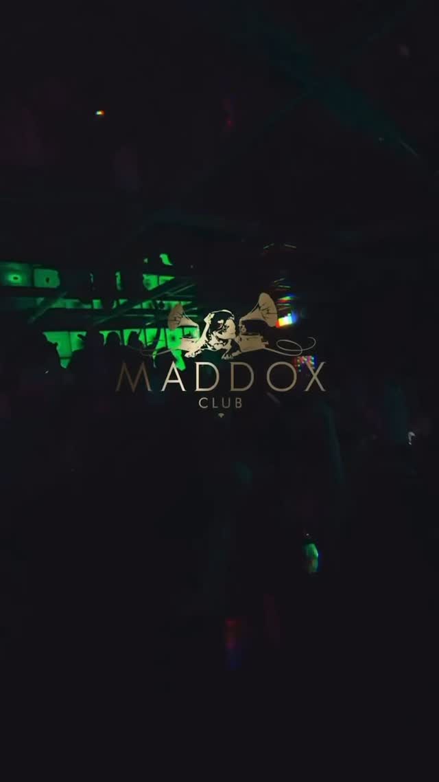 Maddox London logo laid over the Maddox London VIP table section.